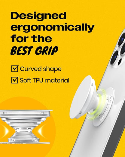 Solid Color Button Phone Grip – Minimalist Design, Durable and Lightweight, Grip and Stand for Smartphones (Blue, Adhesive Type)