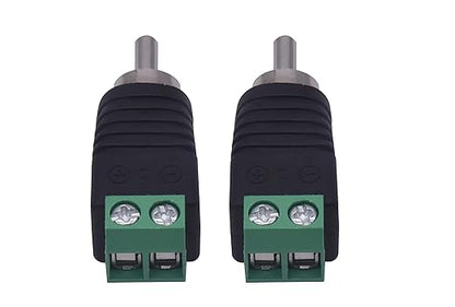 RCA Plugs for Speaker Wire, RCA to AV Screw Terminal Connector, Phono RCA Male Plug Solderless Converter Audio/Video Speaker Wire Connectors Solderless Adapter(12 Pack)