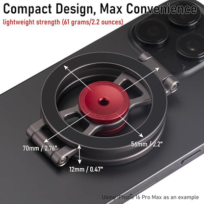Magnetic Phone Stand with Fidget Spinner | Double Side Holder Ring for iPhone 12/13/14/15/16 and Magsafe Case | Stress Relief Toy | Portable Desk & Gym Accessory for Home Office Travel