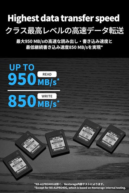 Nextorage Japan CFexpress Type A Card NX-A1PRO 320GB VPG 400 Urtla Fast Read 950MB/s Write 950MB/s