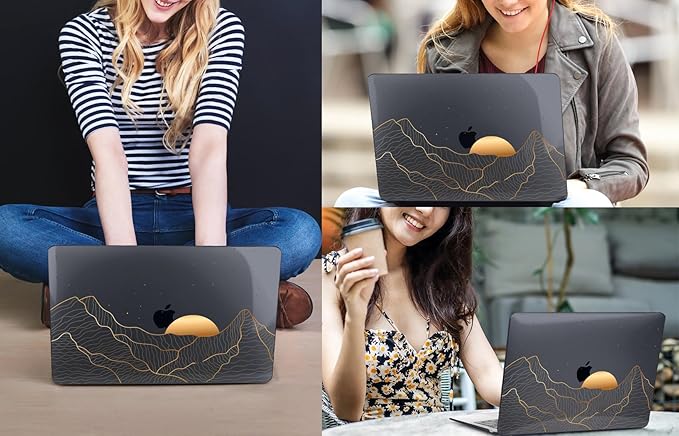 CISSOOK Compatible with MacBook Pro 13 Inch M2 M1 Case 2025-2016 Release A2338 A2251 A2289 A2159 A1989 A1706 Model, Plastic Hard Shell Case for MacBook Pro 13" with Touch Bar, Sun & Mountain
