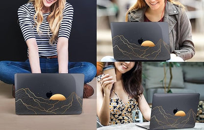 CISSOOK Compatible with MacBook Pro 13 Inch M2 M1 Case 2025-2016 Release A2338 A2251 A2289 A2159 A1989 A1706 Model, Plastic Hard Shell Case for MacBook Pro 13" with Touch Bar, Sun & Mountain