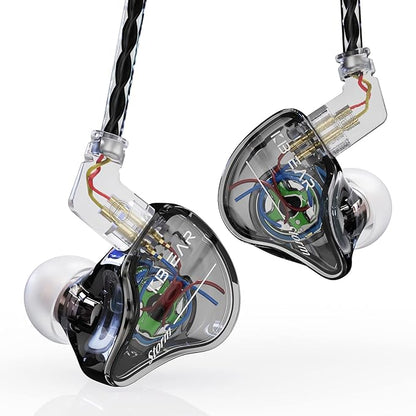 YINYOO KBEAR Storm Professional in Ear Headphones Monitor Earphones for Singers Drummers Musicians Bassists, Custom Wired Earbuds IEM, Hi Res Detachable OFC Silver-Plated Cable Auriculares