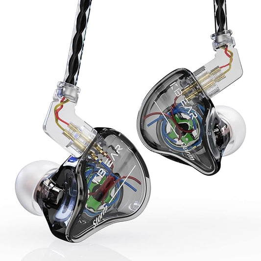 YINYOO KBEAR Storm Professional in Ear Headphones Monitor Earphones for Singers Drummers Musicians Bassists, Custom Wired Earbuds IEM, Hi Res Detachable OFC Silver-Plated Cable Auriculares