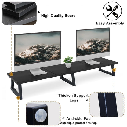 TEAMIX 42 inch Large Dual Monitor Riser, Desk Organizer Stand for TV Laptop