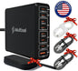 Upgraded 240W 8 Ports GaN Charger with Travel Case, USB C Charging Hub, Multi USB C Charger Station for MacBook Pro/Air/iPad Pro/iPhone/Samsung Galaxy Note