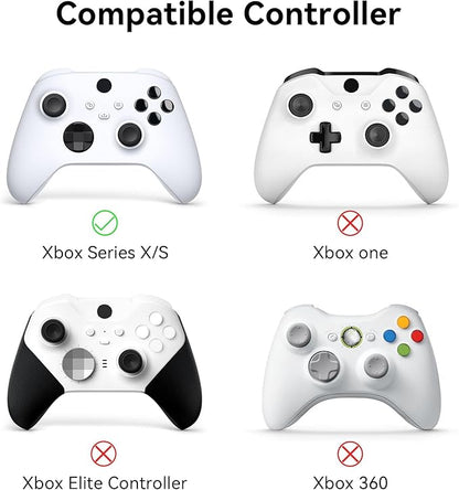 GeekShare Cat Paw Controller Skin Grips Set Anti-Slip Silicone Protective Cover Skin Case Compatible with Xbox Series X Controller with 2 Thumb Grip Caps and 1 Sticker (White)