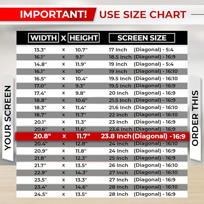 23.8 Inch 16:9 [2 Pack] Computer Privacy Screen Filter for Monitor - Privacy Shield and Anti-Glare Protector