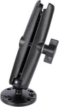 1" Ball Double Socket Arm with AMPS Hole Round Plate Base, Aluminum Alloy Arm&Drill Base, Compatible with RAM Mounts 1 Inch Ball Components, for Bike Car Motorcycle Phone Mount (6.69" Length)