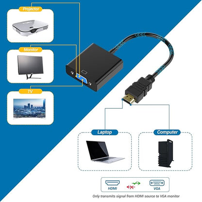 Half-Dozen HDMI to VGA Adapter, 6PCS HDMI to VGA Unidirectional Converter (Male to Female), Compatible with Computers, desktops, laptops, PCs, Monitors, projectors, HD TVs