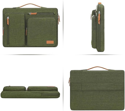 MOSISO 360 Protective Laptop Case 14 inch, 14 inch Laptop Sleeve Compatible with HP Lenovo Dell ASUS Acer, HP, Dell Latitude, Lenovo, Side Open Carrying Case with 4 Zipper Pockets&Handle, Olive Green
