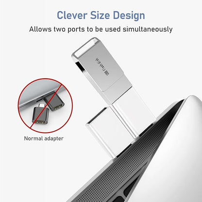 Basesailor USB C to USB Adapter 3Pack,USB C Male to USB A 3.0 Female Adapter,Type C Thunderbolt 4 OTG Converter for Apple MacBook Pro,Mac Book,iPad,Microsoft Surface Go,Samsung Galaxy S25,iPhone 17 16