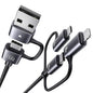 240W Multi Charging Cable, 4ft 6-in-1 USB C Cable Fast Charging Cords with USB-C/A Ports to IP/Type C/Micro Connectors for Pad/Cell Phones/Tablets/Laptop