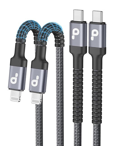 PRAKIE USB C to Lightning Cable 3FT 2Pack iPhone Fast Charger Cable [MFI Certified] 1M USBC to Lightning Apple Type C Charger Cord for iPhone 13 12 11 Pro Max Mini X XS XR 8 Plus 10 SE iPad 8th