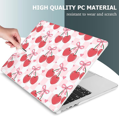 Mektron for 2025 M4 MacBook Air 13.6 Inch A3240 Case Fits 2023 A2681 M2 2024 A3113 M3 Chip with Liquid Retina Display Touch ID, Printed Plastic Hard Shell for MacBook Air 13.6", Cherries Bows C353