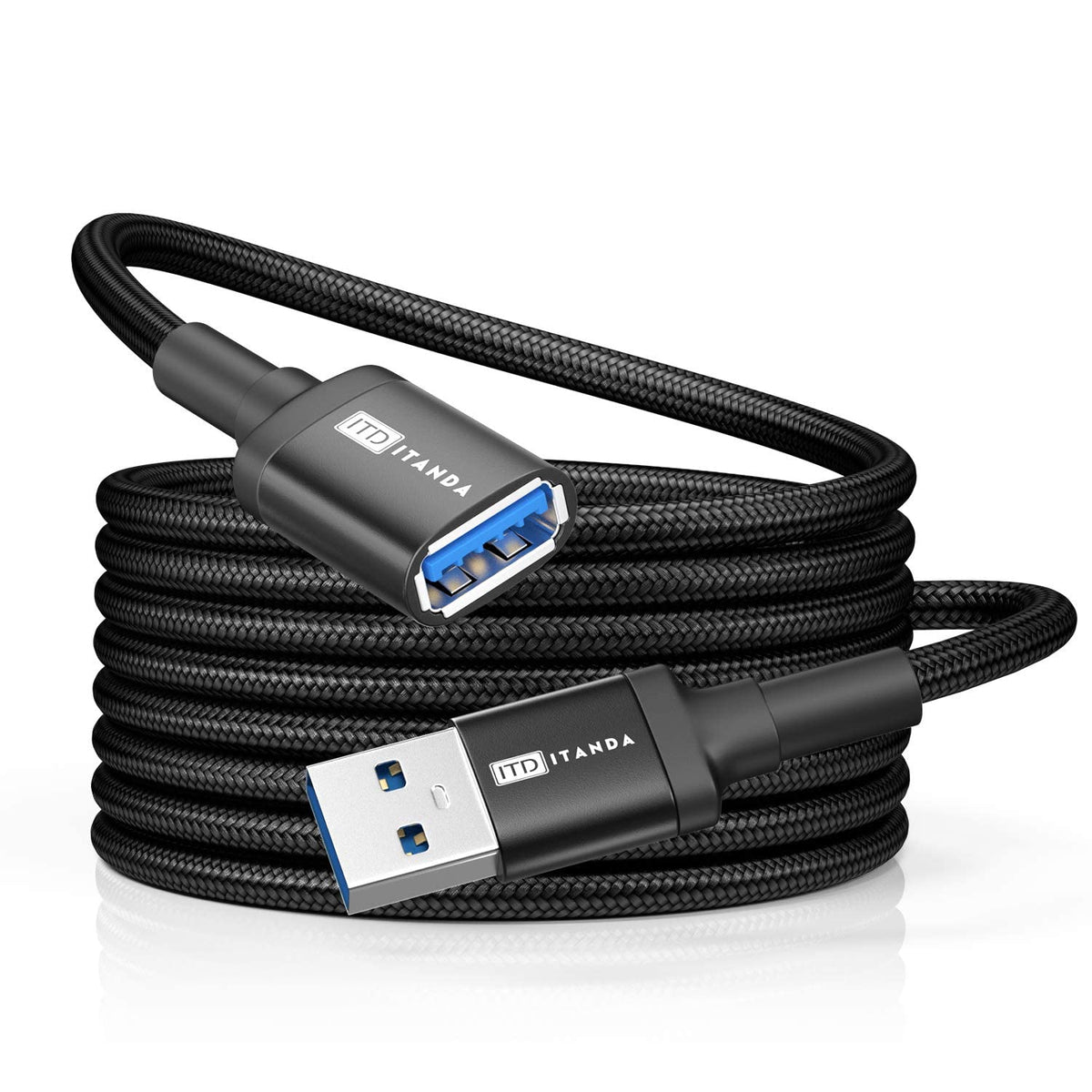 USB Extension Cable 6FT USB 3.0 Extender Type A Male to Female Cord Black