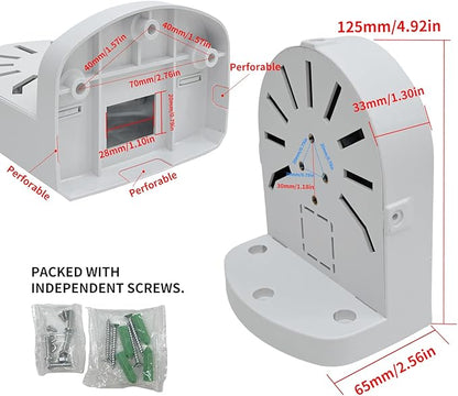 Indoor Outdoor Camera Bracket ABS Plastic Wall Mount L-Shaped Bracket for Security Dome IP Camera Mounting, Junction Box Cable Management (2.5in-SL-3PACK)