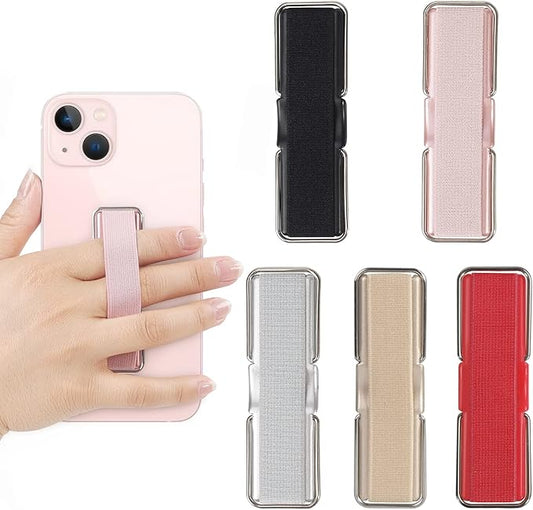 Phone Holder for Hand, CISID 5 Pcs Phone Gripper for Back of Phone Grip Phone Finger Holder Suitable for iPhone Samsung and Most Smartphones(Black,Silver,Rose Gold,Gold,Red 5PCS)