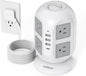 TESSAN Tower Surge Protector Power Strip 10 ft, Long Flat Extension Cord with Multiple Outlets, 8 AC Outlets with 4 USB Ports (1 USB C), Charging Station with Surge Protection, for Home Office Dorm
