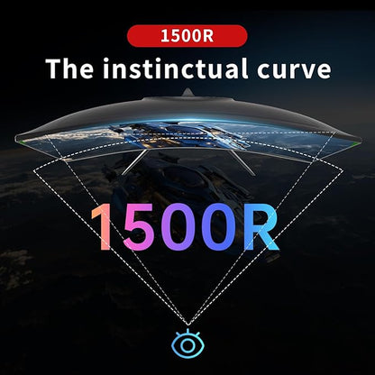 KTC 24 inch 1500R Curved Gaming Monitor 165Hz 1ms FHD 1080p VA Tilt Adaptive Sync HDR 110% sRGB DP/HDMI,VESA for Gaming Home Office Business PS5 PC Monitors