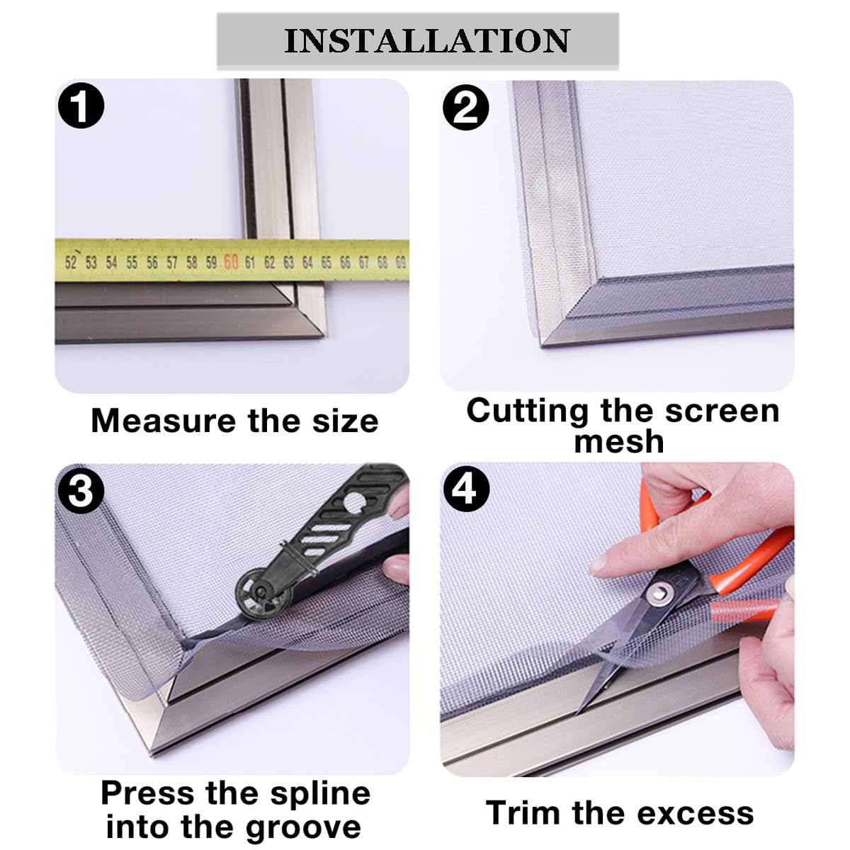 Window Screen Mesh 36IN*100FT,Pet Proof Fiberglass Screen Replacement