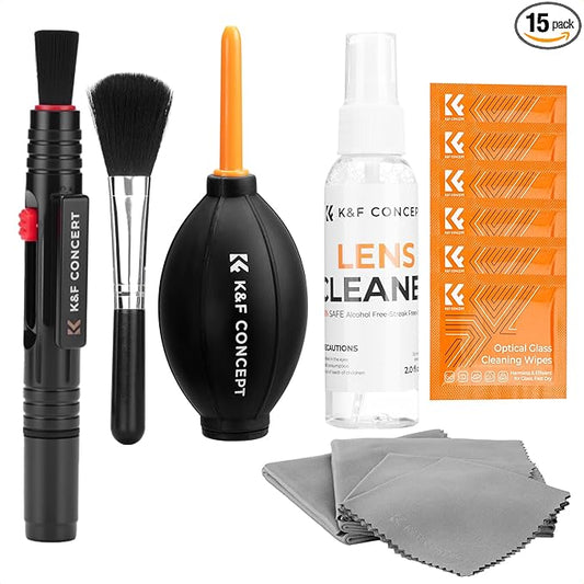 K&F Concept Professional Cleaning Kit for DSLR Cameras and Sensitive Electronics, Bundle with Lens Cleaner - Camera Accessories & Photography Accessorie for DSLR Camera Lens Filter Cell Phones