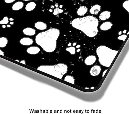 Mouse Pad, Cute White Dog Paw Mouse Pads for Desk, 9.5" x 7.9" Non-Slip Rubber Base Computer Mousepad with Women, Portable Square Design for Wireless Mouse and Pad Laptop Office & Travel