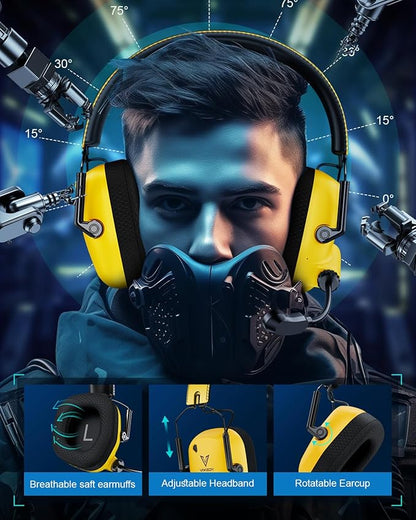 Wireless Gaming Headset for PC, PS5, PS4, Mac, Switch, 2.4GHz USB Dongle Wireless Gaming Headphones with Microphone, Bluetooth 5.4, 50mm Driver, Stereo Sound, Cool Lighting, 50H Battery-Yellow