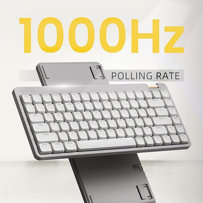 Flow Lite 100 Keys Low Profile Mechanical Keyboard, Swappable Rechargeable Wireless Keyboard with 2.4G Receiver, Bluetooth and Wired Connection for Windows, Mac/Specter Linear Switches (Off-White)