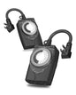 HBN Outdoor Timer Outlet Waterproof, 24 Hour Mechanical Light Timers for Electrical Outlets Outdoor Weatherproof, 2 Grounded Outlets for Christmas Lights, Holiday Decorations, 15A 1/2HP