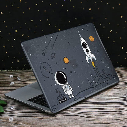 LCMOCICO for MacBook Air 13 inch Case 2020 2019 2018 Release M1 A2337 A2179 A1932, Glitter Crystal Pritned Pattern Hard Case Cover for Mac Air 13.3" Retina Display Touch ID, Astronauts & Spacecraft