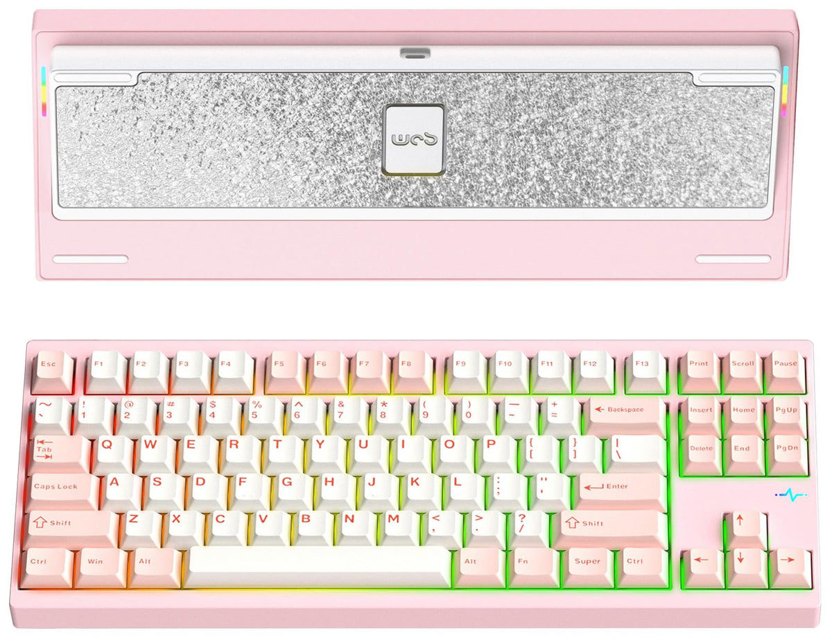 KEEBMONKEY WOBKEY Crush 80 Reboot CNC Aluminum 5-Second Quick-Release Triple-Mode Connectivity Mechanical Keyboard with Superior Acoustics (Pro Silver)