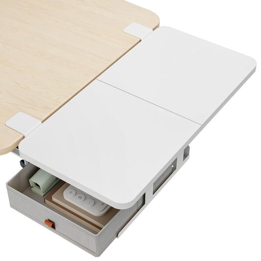 PEGZONE Desk Extender Tray, 28" x 12", with Storage Drawer, Large, Black