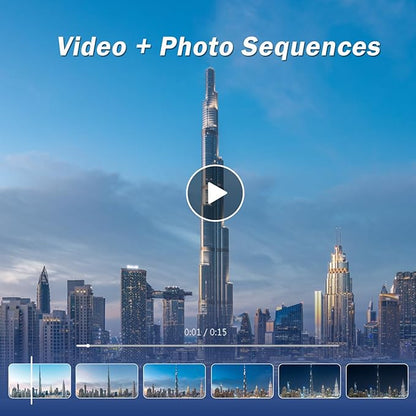 ATLI X10 4K Time Lapse Camera 30 FPS Video Wi-Fi App Control Ultra-Low Power Consumption 1/1.8” 8MP Sensor for Scenery Stars Plants Scientific Research Social Media Pre-Installed 128GB Card