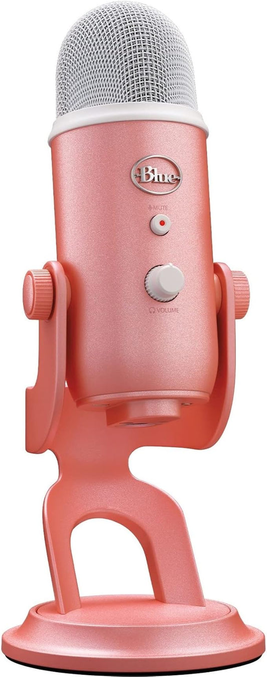 Logitech Creators Blue Yeti USB Microphone for Gaming, Streaming, Podcast, YouTube, Discord, PC, Studio Sound, Plug & Play-Dawn Pink