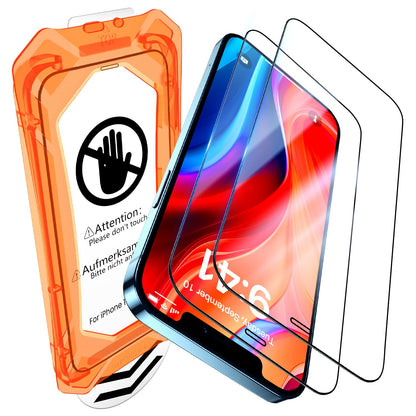 UniqueMe for iPhone 12 Pro Max Screen Protector - [Military Grade Shatterproof & 9H+ Hardness] Screen Protector 12 Pro Max Tempered Glass Full Coverage Protection, Easy Installation, 2 Packs
