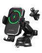 JUSAKA Wireless Car Charger,15W Fast Charging Auto Clamping Phone Holders for Your Car Compatible with iPhone 16/15/14/13, for Samsung Galaxy S24 Ultra S23 S22 S21, S20, S10+ (Black)