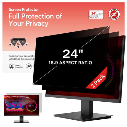bersem 2 Pack 24 Inch Computer Privacy Screen for 16:9 Ratio Monitors