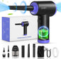 CLEVAST Compressed Air Duster - 3 Gear 110000RPM Electric Air Duster, 3 in 1 Versatile with LED - Cordless Dust Blower & Mini Vacuum & Inflating for PC, Computer, Keyboard, Rechargeable Canned Air