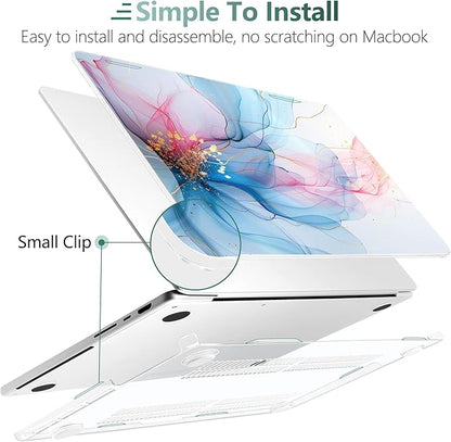 DONGKE for M4 MacBook Pro 16 Inch Case 2024 2023 2021 A3403 A3186 M3 A2991 M2 A2780 M1 A2485 Pro/Max Chip, Plastic Hard Shell Case & Keyboard Cover for Mac Pro 16 with Touch ID, Soft Flowing Colors