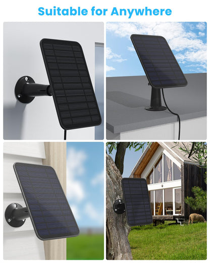 5W Solar Panel for Blink Camera Outdoor, Solar Panel Charger Compatible with Blink Outdoor 4 (4th Gen) Camera, Solar Panel w/Battery for Blink Camera, 9.8ft Cable Rubber Plug IP65 Waterproof, 2 Pack
