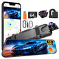 4K+2.5K Rearview Mirror Dual Dash Cam for Cars, Night Vision WiFi