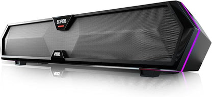Edifier MG300 Computer Sound Bar: Loud Speakers with Deep Bass - Switch RGB Built-in Microphone for Gaming Speakers Wireless Bluetooth 5.3 & USB Adapter PC Sound Bar for Desktop