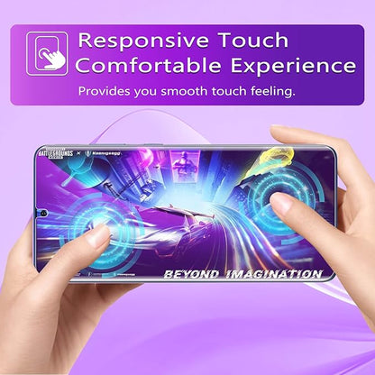 [2+2 Pack] Lesakit Anti-Blue Light Privacy Screen Protector for Samsung Galaxy S20 Ultra 6.9 inch with 2 Pack Camera Lens Protector, [Support Fingerprint ID] Anti Spy TPU Flexible Screen Protector-
