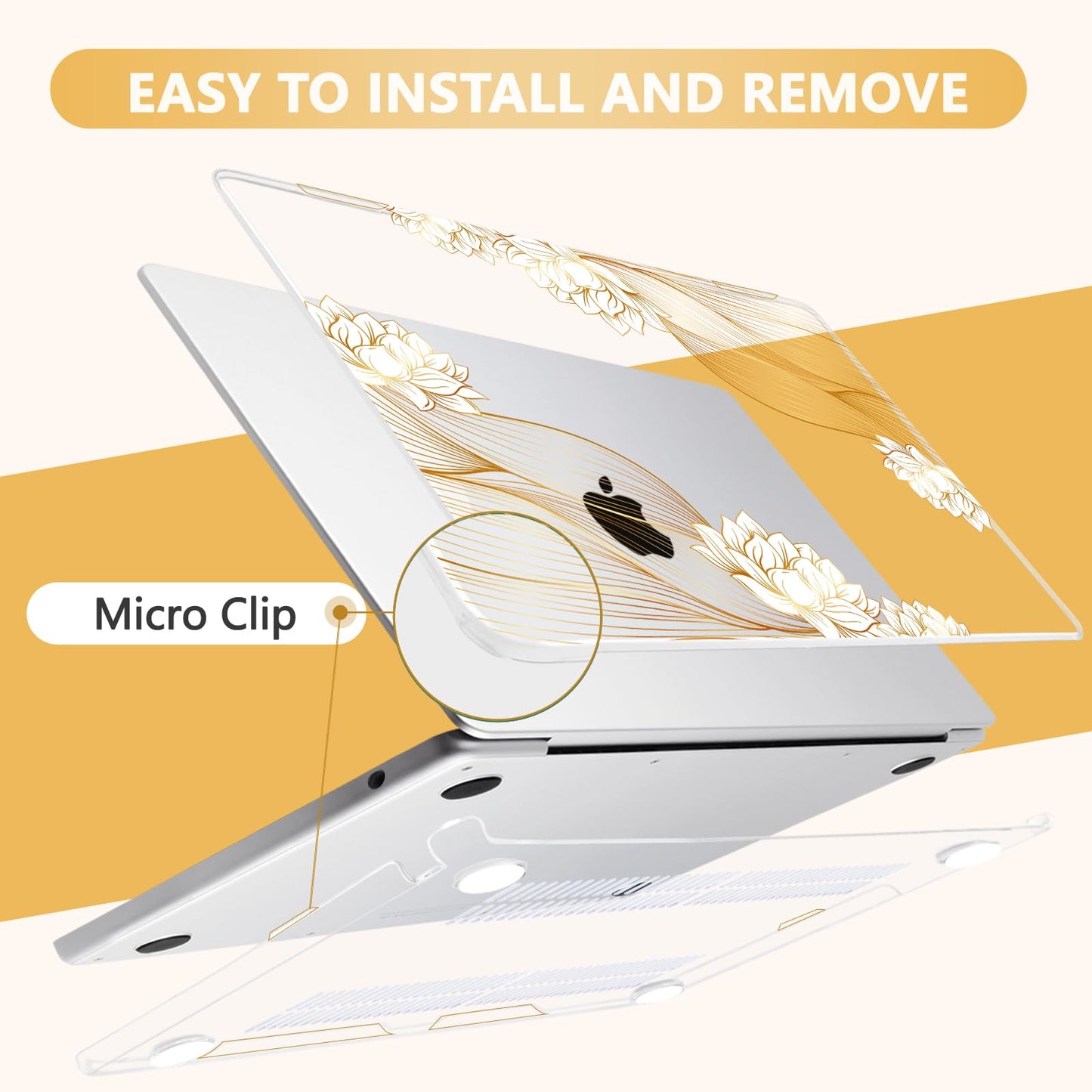 MecBevia Compatible with MacBook Air 13 inch Case M5 M4 M3 M2 2026-2022