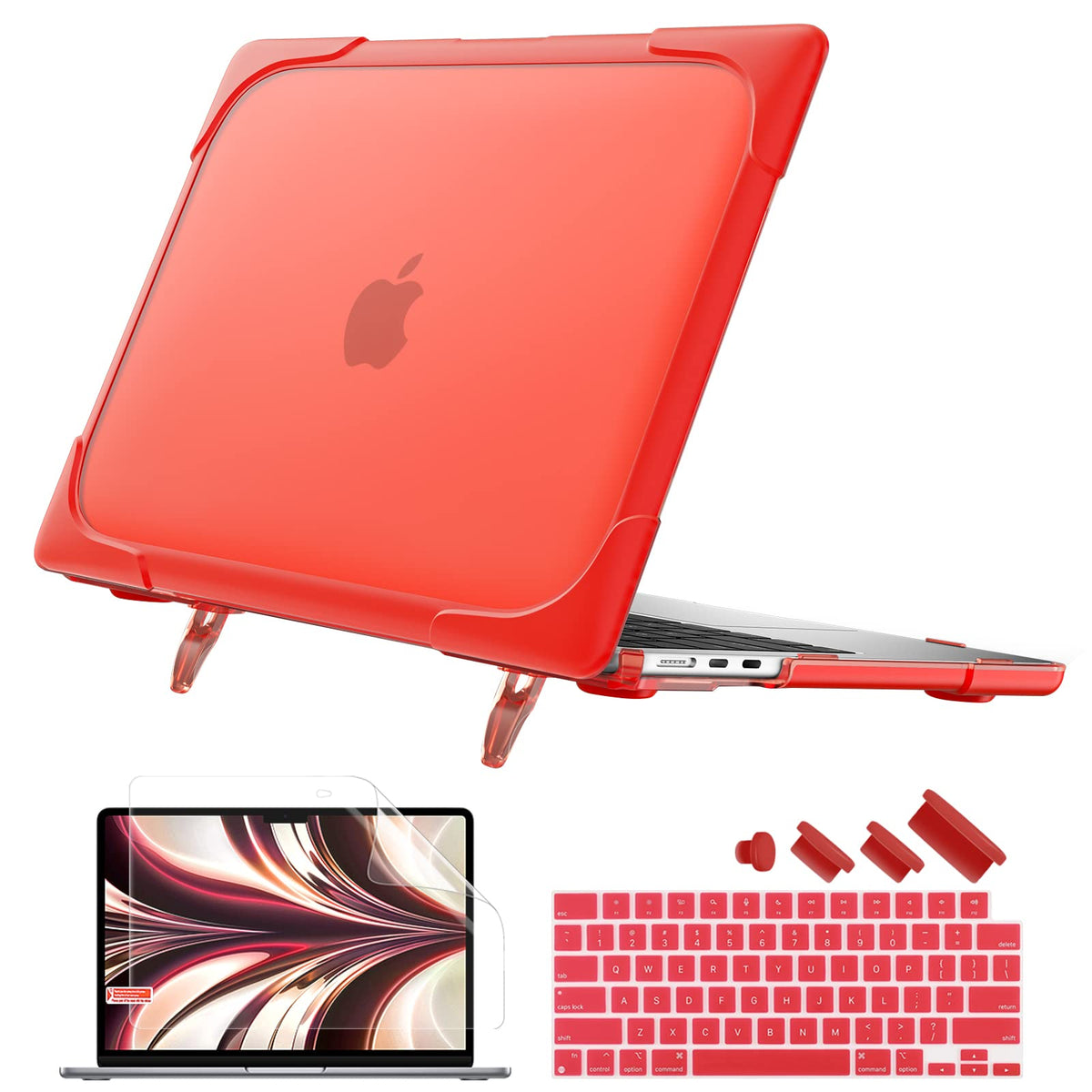 Batianda Heavy Duty Case for MacBook Air 13.6 inch with Stand,Lavender Grey