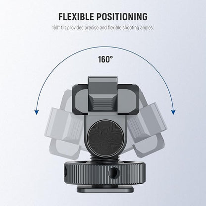 NEEWER Magnetic Mount Accessories Compatible with DJI Osmo 360 / Action 5 Pro / 4/3, Quick Release 160° Tilt Action Camera Adapter Mount with Cold Shoe, 1/4" Thread, AC012 Dark Gray