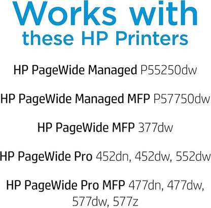 HP 972A PageWide Cyan Ink Cartridge for HP Printers | Works with Printer Series: PageWide Pro 452, 477, 552dw, 577 | L0R86AN