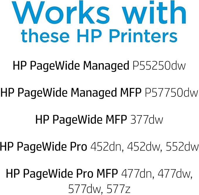 HP 972A PageWide Black Ink Cartridge for HP Printers | Works with Printer Series: PageWide Pro 452, 477, 552dw, 577 | F6T80AN