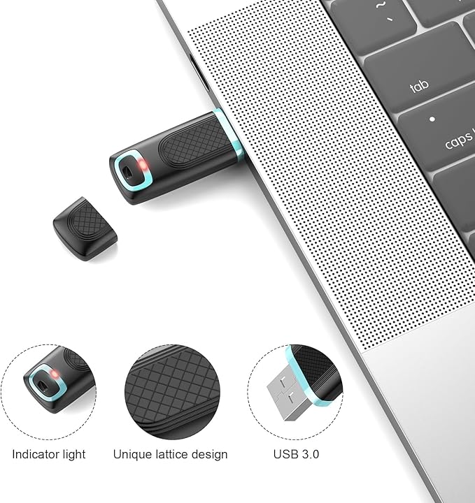 TOPESEL 128GB Flash Drive 3 Pack, USB 3.0 Thumb Drives High Speed Memory Stick Jump Drive Zip Drive for Data Storage and Backup (Three Mixed Colors: Red Blue Cyan)